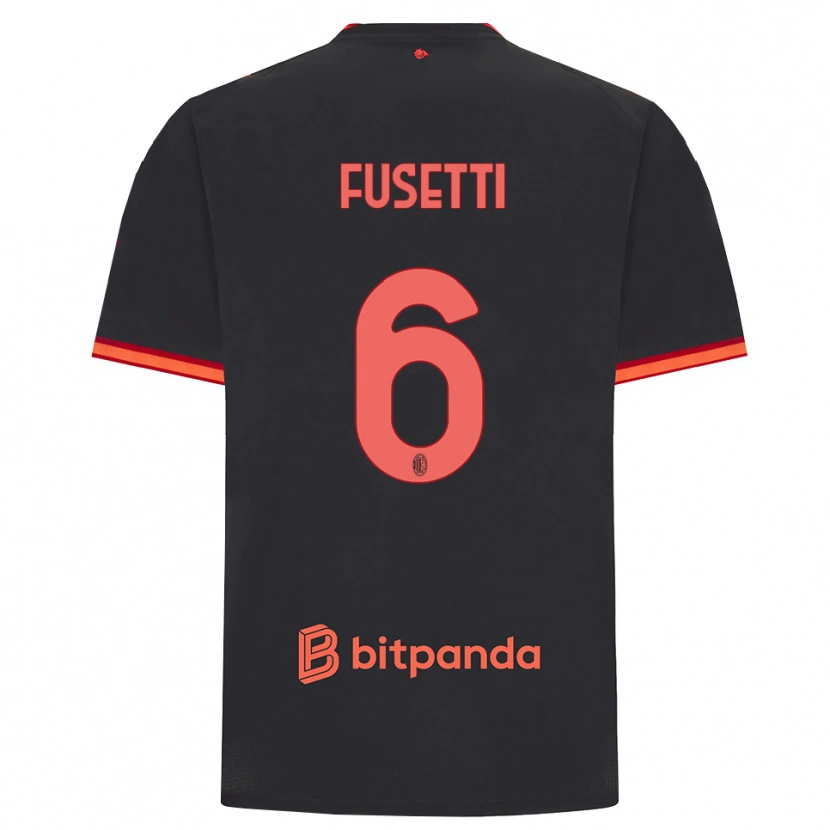 Danxen Dětské Laura Fusetti #6 Černá Červená Třetí Hráčské Dresy 2026/27 Dres