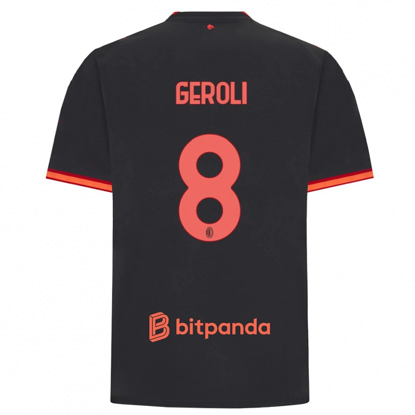 Danxen Dětské Matteo Geroli #8 Černá Červená Třetí Hráčské Dresy 2026/27 Dres