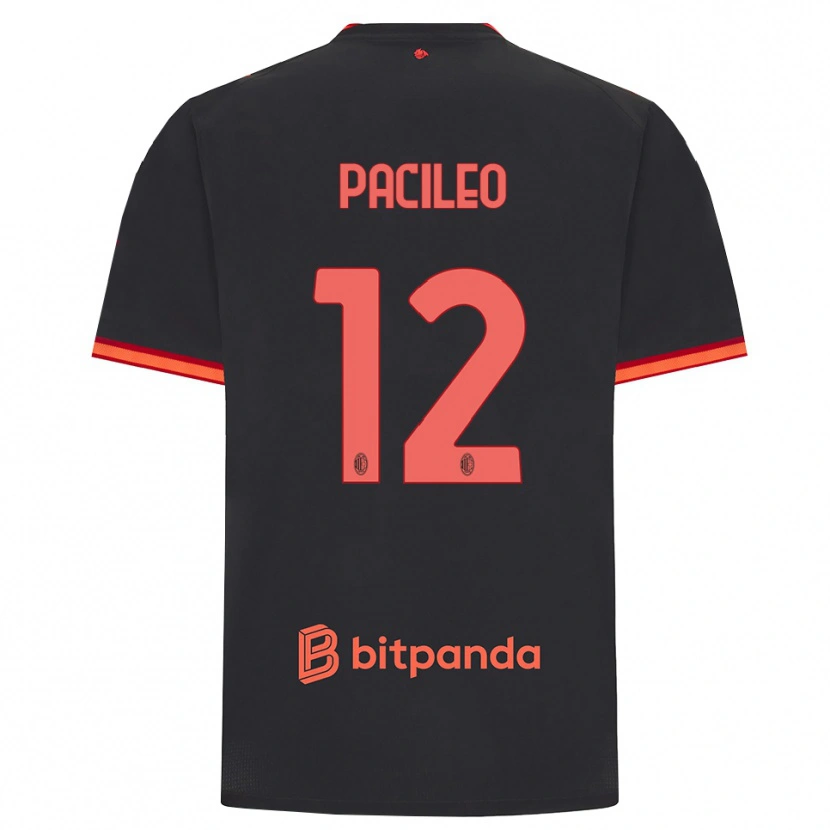 Danxen Dětské Alessandro Pacileo #12 Černá Červená Třetí Hráčské Dresy 2026/27 Dres