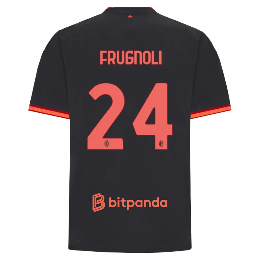 Danxen Dětské Leonardo Frugnoli #24 Černá Červená Třetí Hráčské Dresy 2026/27 Dres