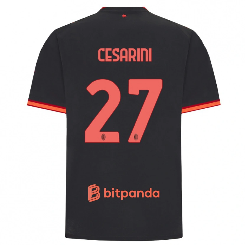 Danxen Dětské Erin Maria Patrizia Cesarini #27 Černá Červená Třetí Hráčské Dresy 2026/27 Dres