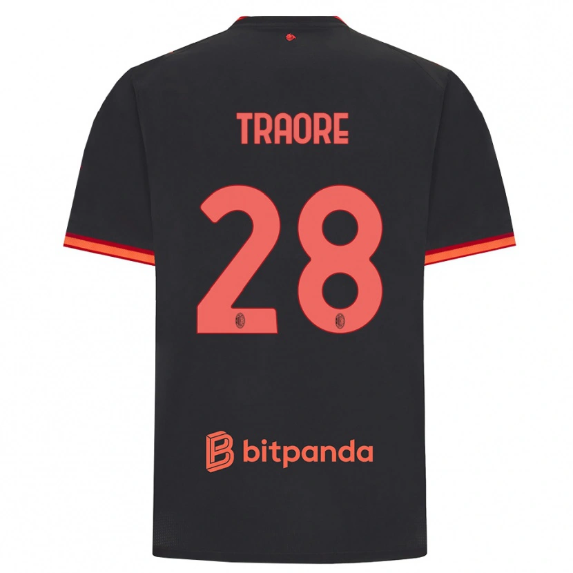 Danxen Dětské Chaka Traore #28 Černá Červená Třetí Hráčské Dresy 2026/27 Dres