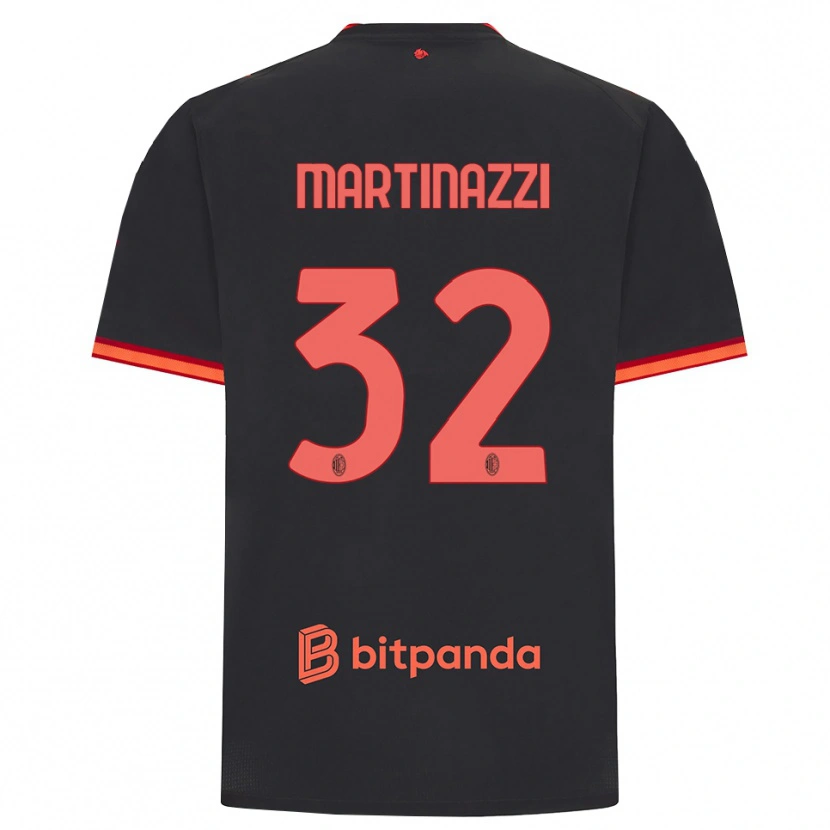 Danxen Dětské Luca Martinazzi #32 Černá Červená Třetí Hráčské Dresy 2026/27 Dres