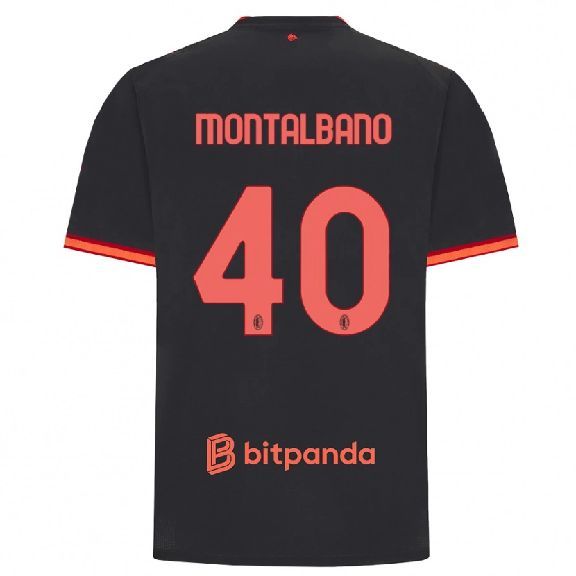 Danxen Dětské Nicolo Montalbano #40 Černá Červená Třetí Hráčské Dresy 2026/27 Dres