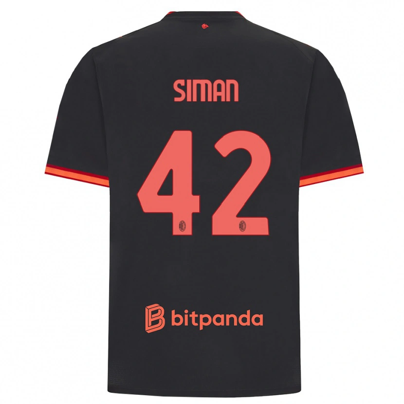 Danxen Dětské Alexandru Șiman #42 Černá Červená Třetí Hráčské Dresy 2026/27 Dres