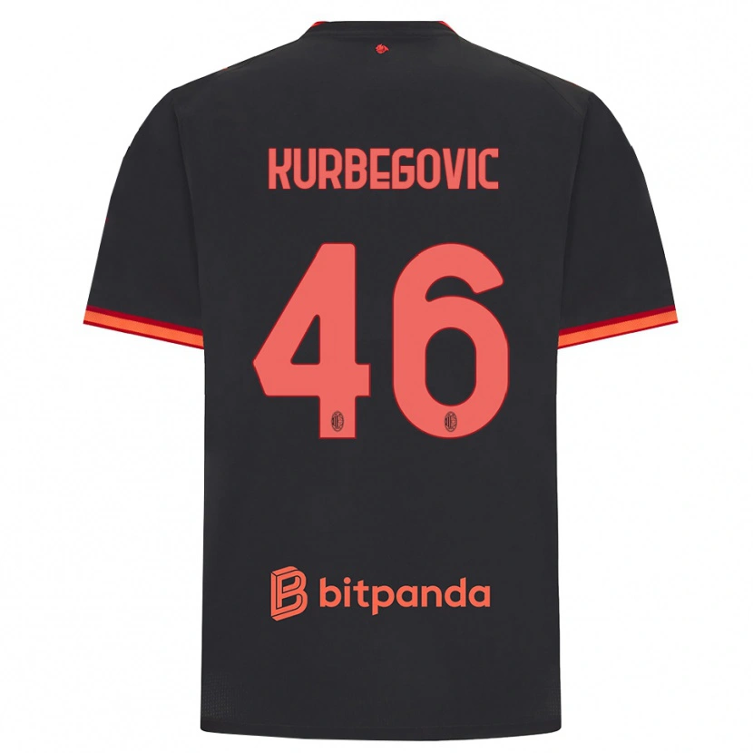 Danxen Dětské Dino Kurbegovic #46 Černá Červená Třetí Hráčské Dresy 2026/27 Dres