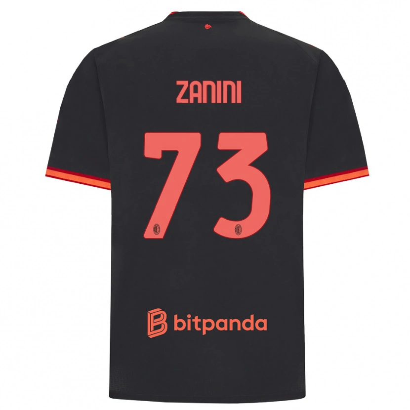 Danxen Dětské Paola Zanini #73 Černá Červená Třetí Hráčské Dresy 2026/27 Dres