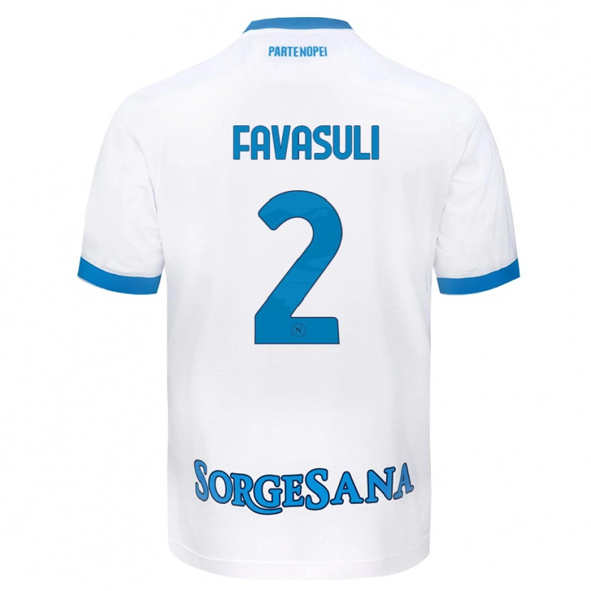 Danxen Dětské Costantino Favasuli #2 Bílá Světle Modrá Daleko Hráčské Dresy 2026/27 Dres