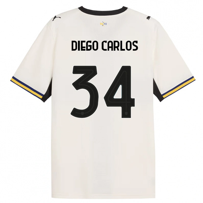 Danxen Dětské Diego Carlos #34 Bílá Černá Žlutá S Nádechem Domů Hráčské Dresy 2026/27 Dres