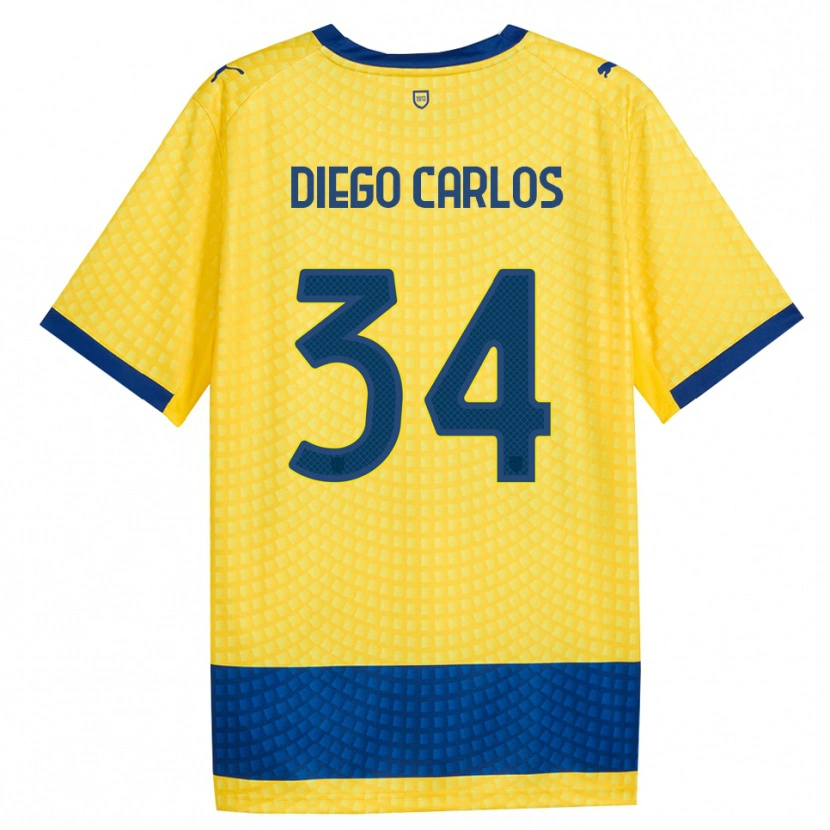 Danxen Dětské Diego Carlos #34 Žlutá Modrá Černá Daleko Hráčské Dresy 2026/27 Dres