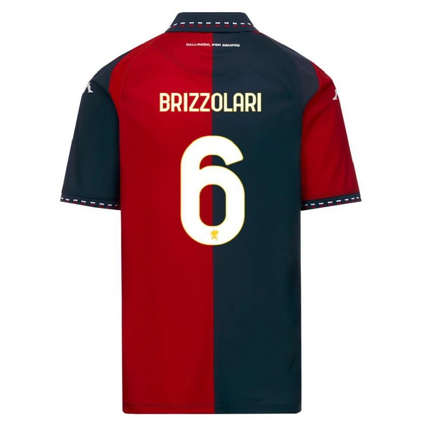 Danxen Pánské Mattia Brizzolari #6 Červená Černá Bílá Domů Hráčské Dresy 2026/27 Dres