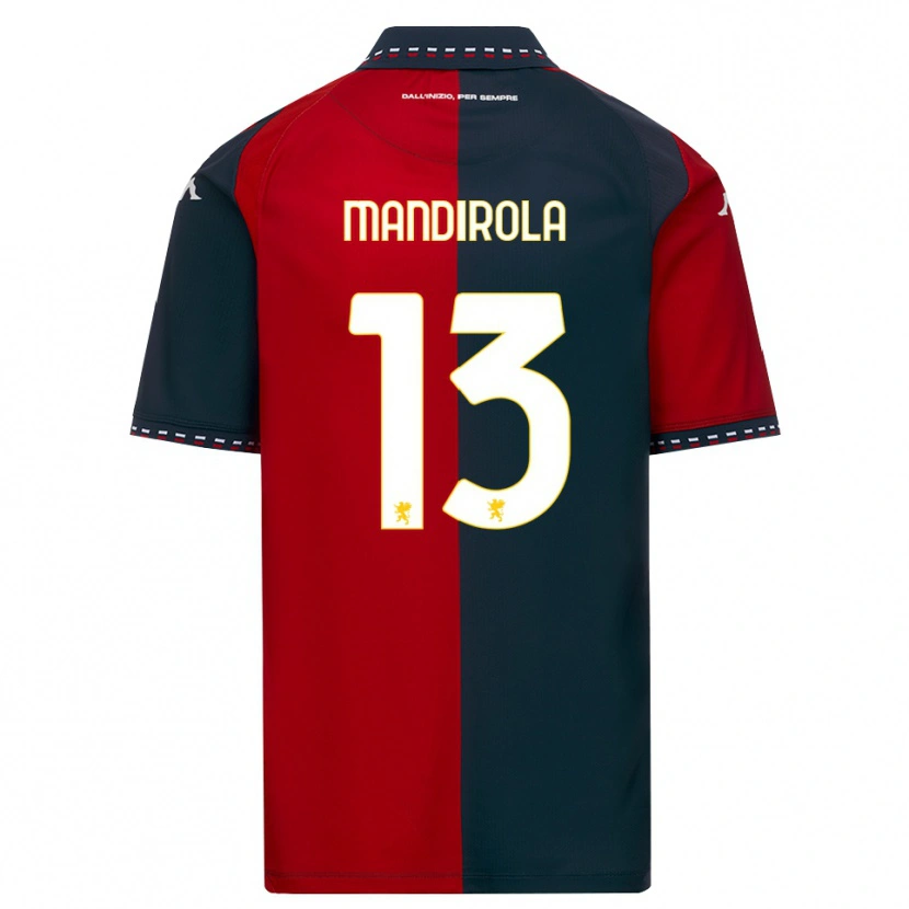 Danxen Pánské Gabriele Mandirola #13 Červená Černá Bílá Domů Hráčské Dresy 2026/27 Dres