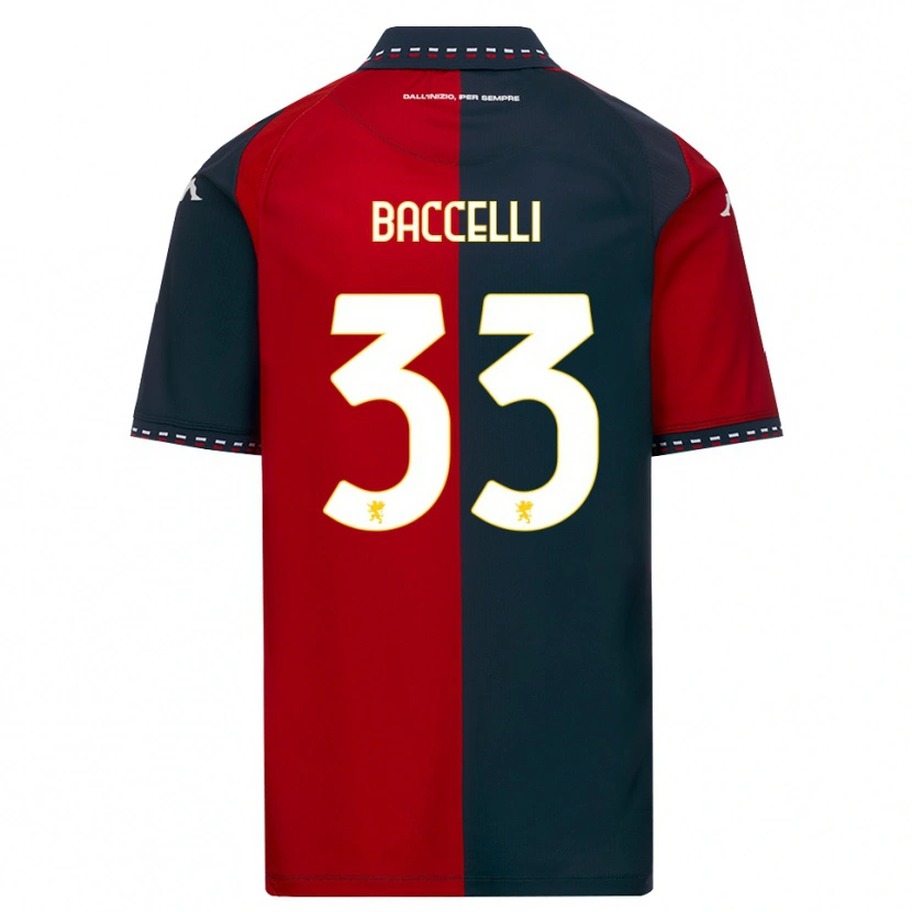 Danxen Pánské Pietro Baccelli #33 Červená Černá Bílá Domů Hráčské Dresy 2026/27 Dres