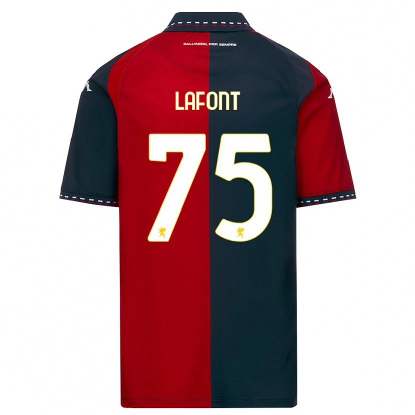 Danxen Pánské Gaël Lafont #75 Červená Černá Bílá Domů Hráčské Dresy 2026/27 Dres