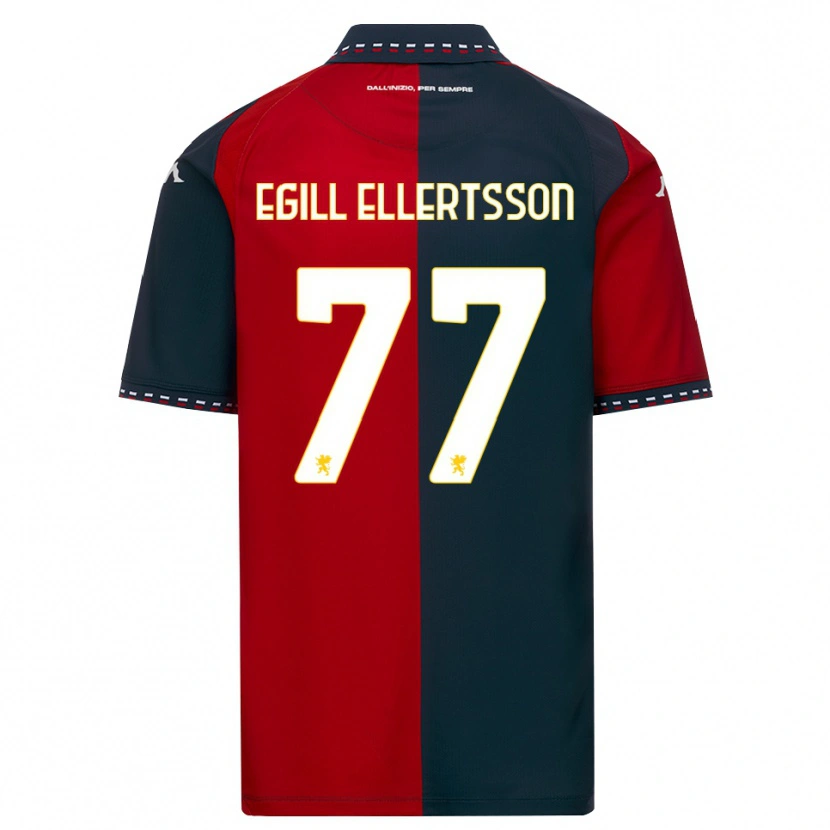 Danxen Pánské Mikael Egill Ellertsson #77 Červená Černá Bílá Domů Hráčské Dresy 2026/27 Dres