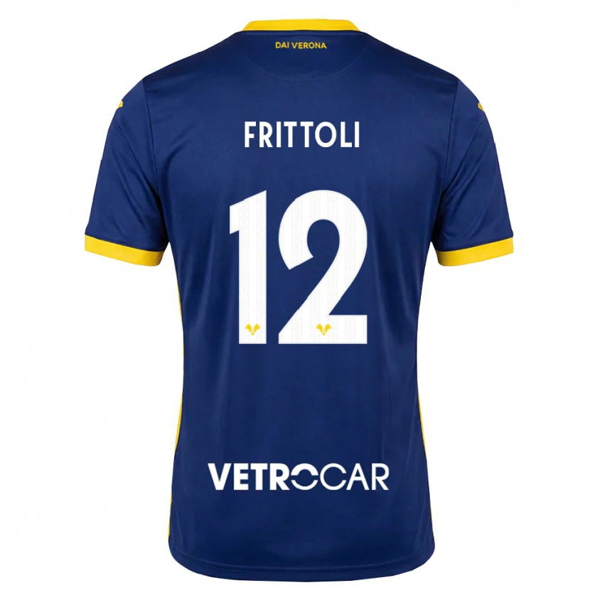 Danxen Pánské Riccardo Frittoli #12 Královská Modř Žlutá Bílá Domů Hráčské Dresy 2026/27 Dres
