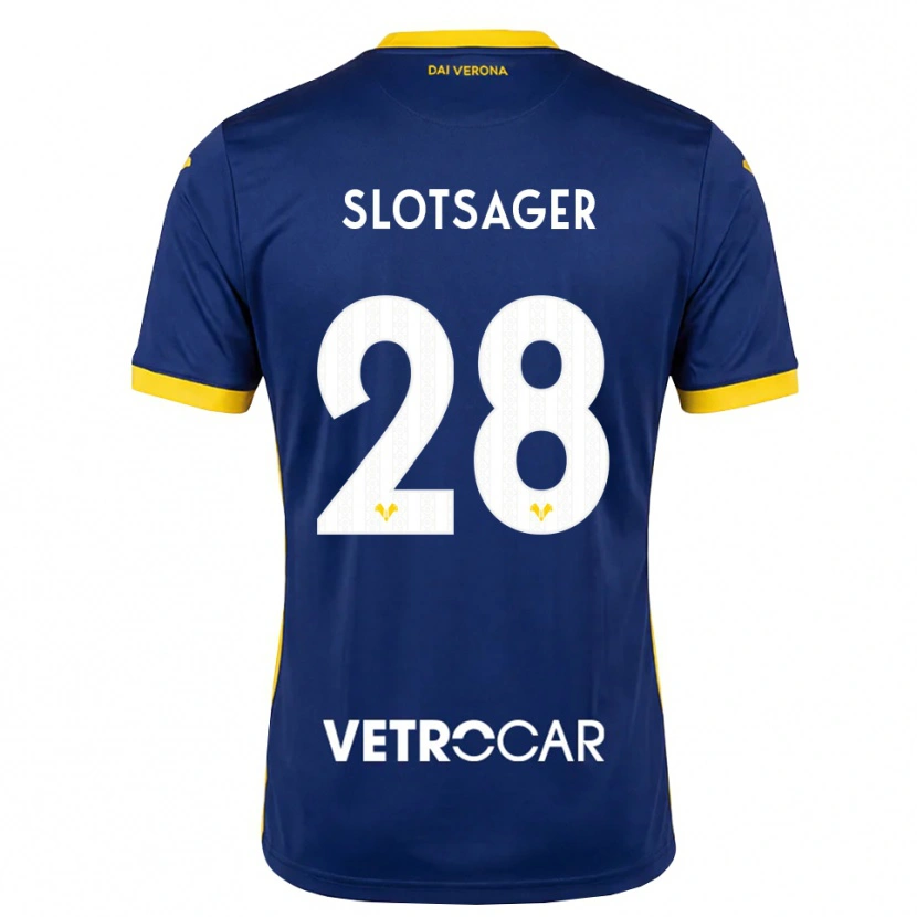 Danxen Pánské Tobias Slotsager #28 Královská Modř Žlutá Bílá Domů Hráčské Dresy 2026/27 Dres