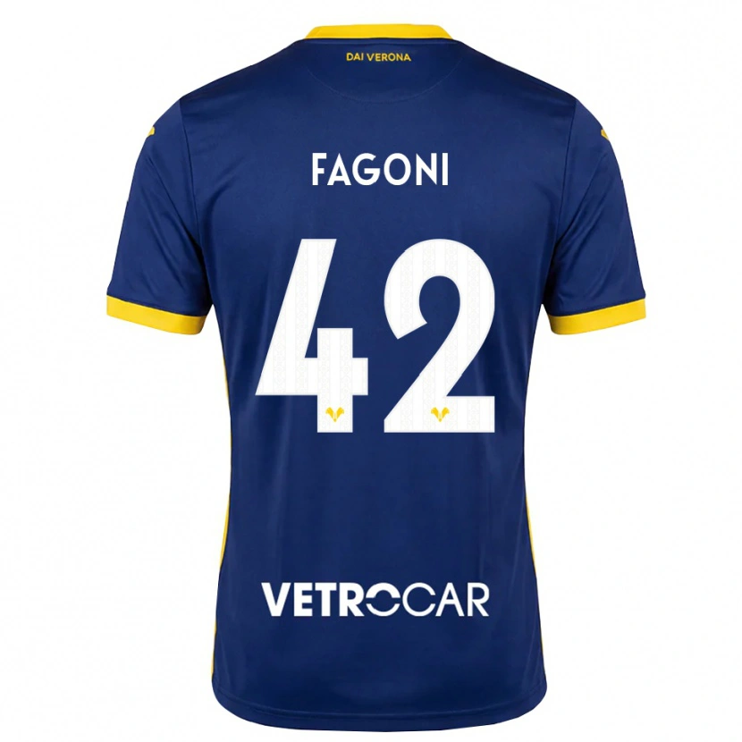 Danxen Pánské Marco Fagoni #42 Královská Modř Žlutá Bílá Domů Hráčské Dresy 2026/27 Dres