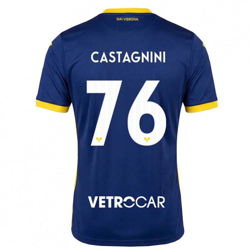 Danxen Pánské Mirko Castagnini #76 Královská Modř Žlutá Bílá Domů Hráčské Dresy 2026/27 Dres