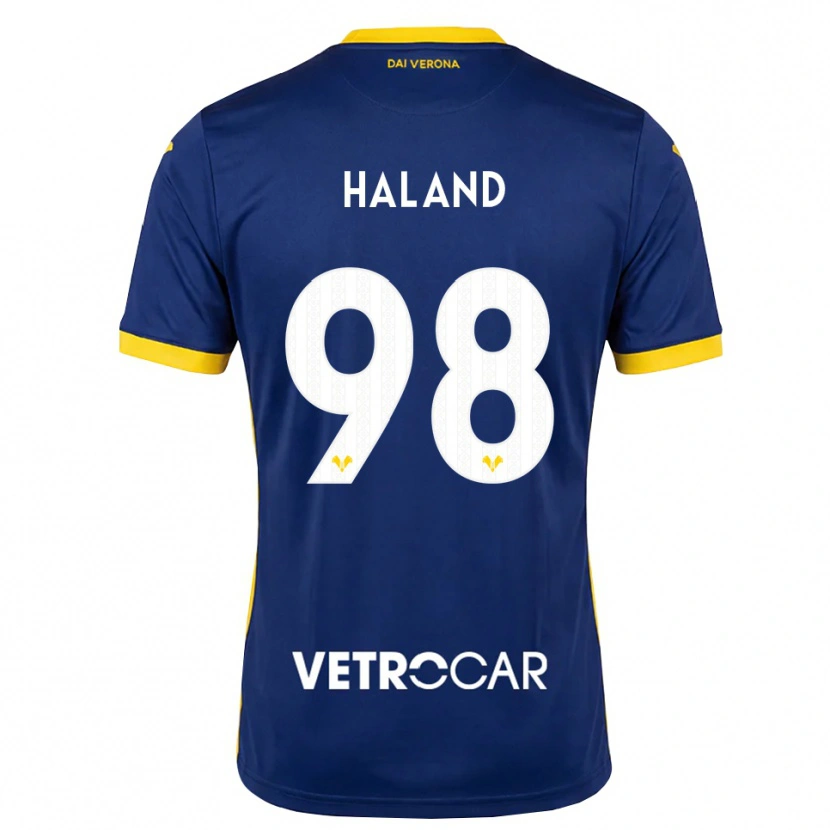 Danxen Pánské Benedicte Iversen Håland #98 Královská Modř Žlutá Bílá Domů Hráčské Dresy 2026/27 Dres