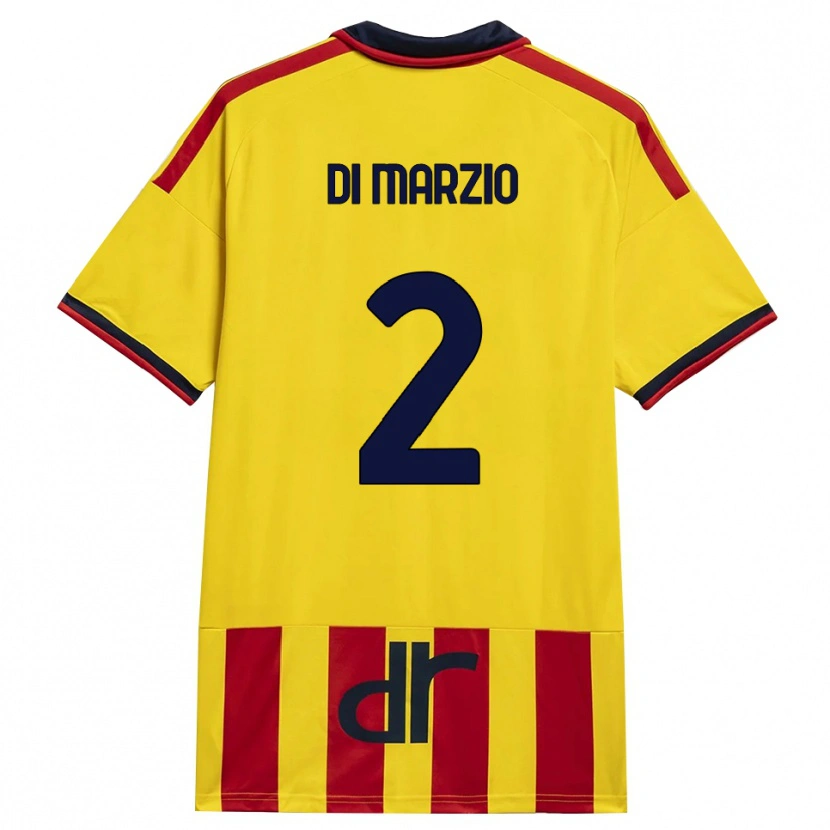 Danxen Pánské Flavio Di Marzio #2 Žlutá Červená Domů Hráčské Dresy 2026/27 Dres