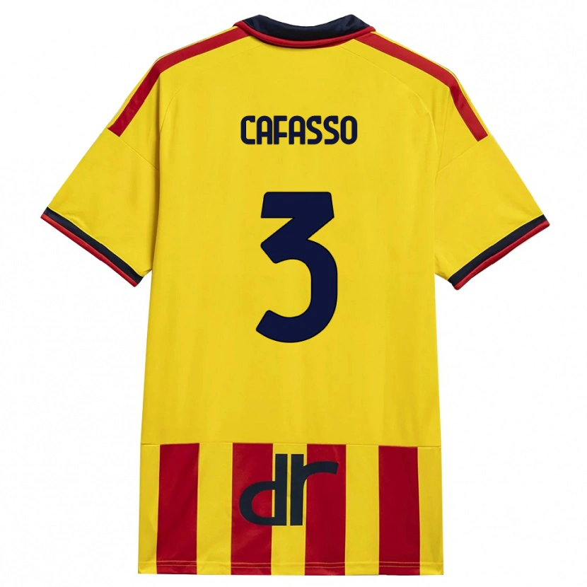 Danxen Pánské Giuseppe Cafasso #3 Žlutá Červená Domů Hráčské Dresy 2026/27 Dres