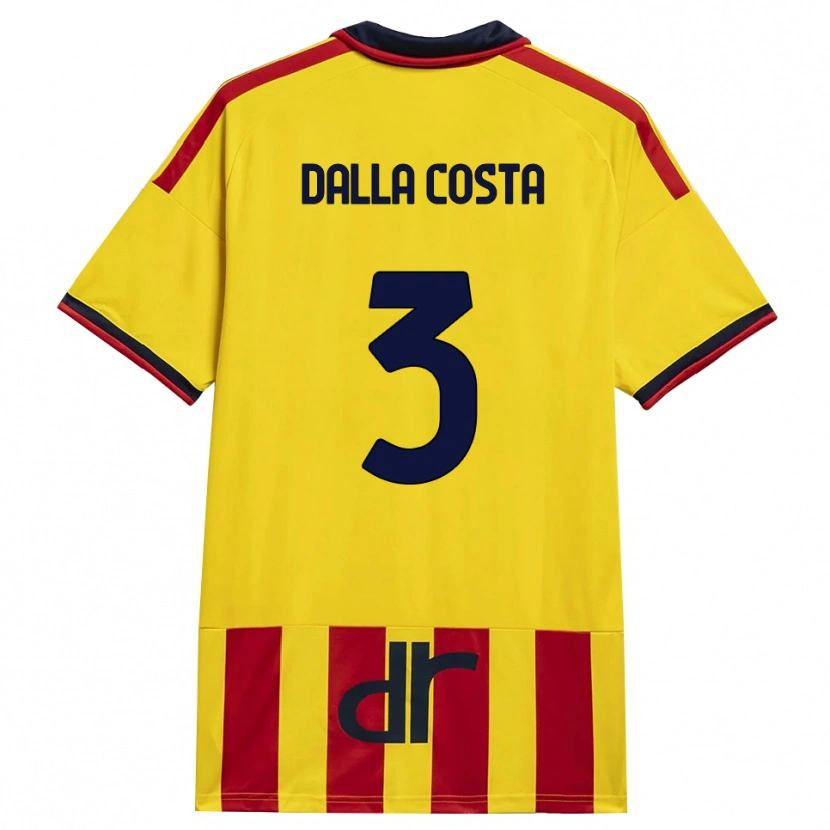 Danxen Pánské Luca Dalla Costa #3 Žlutá Červená Domů Hráčské Dresy 2026/27 Dres