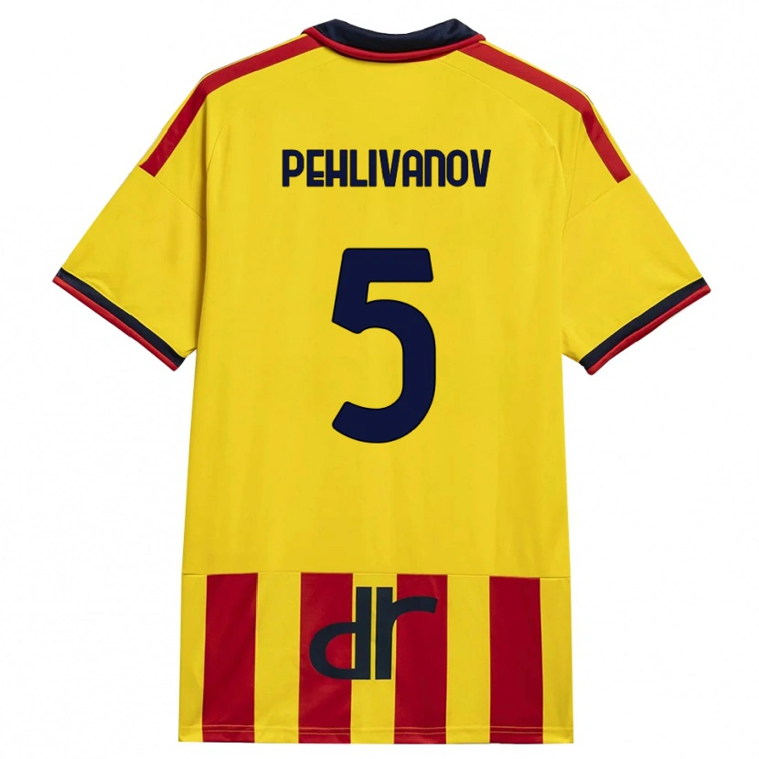 Danxen Pánské Cristian Pehlivanov #5 Žlutá Červená Domů Hráčské Dresy 2026/27 Dres