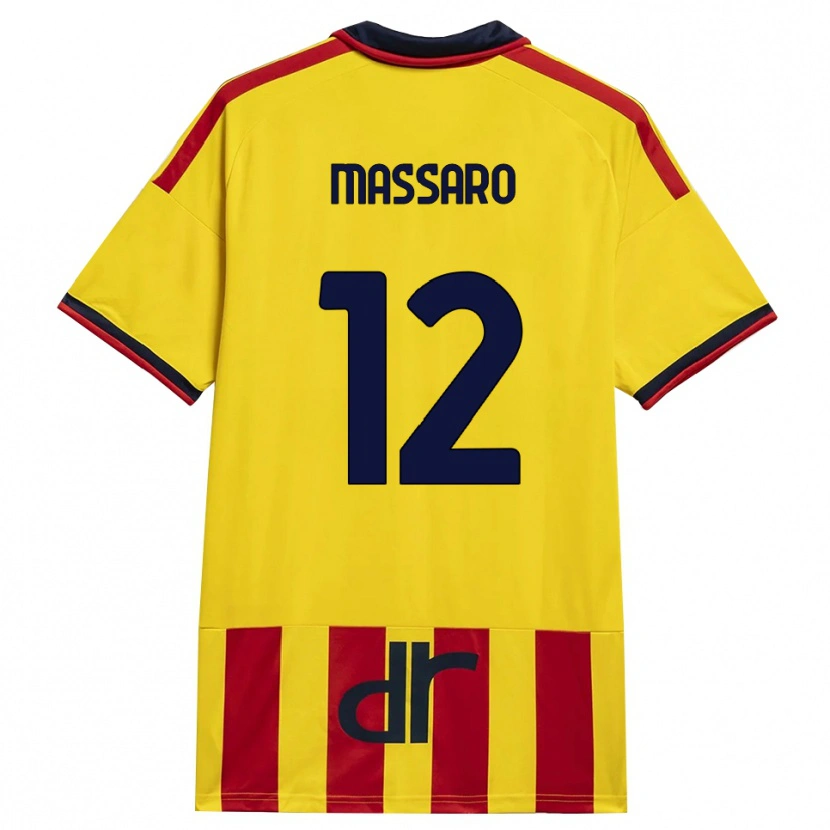 Danxen Pánské Gianmaria Massaro #12 Žlutá Červená Domů Hráčské Dresy 2026/27 Dres