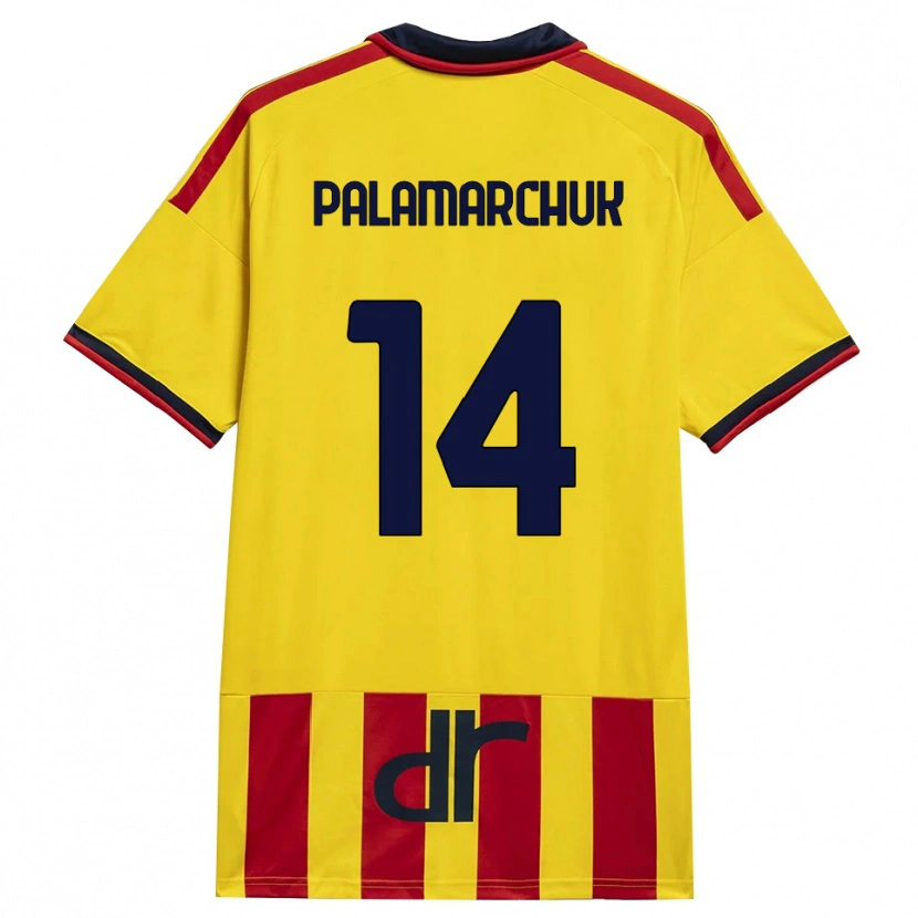 Danxen Pánské Cristiano Palamarchuk #14 Žlutá Červená Domů Hráčské Dresy 2026/27 Dres