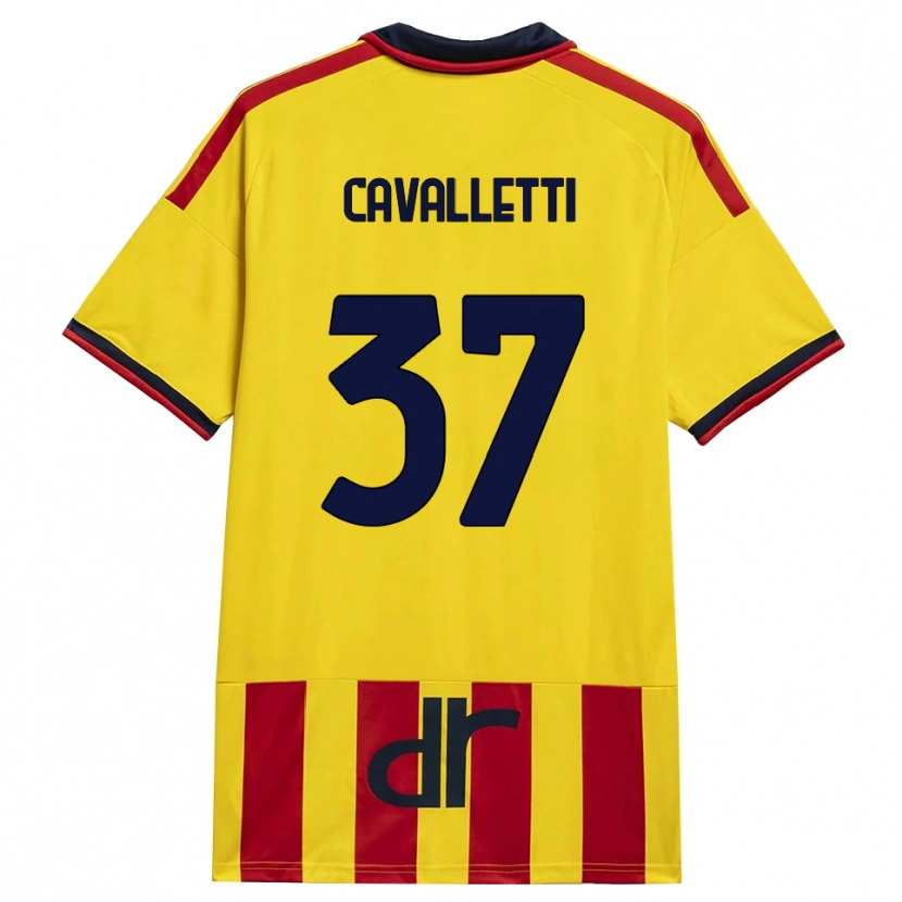 Danxen Pánské Cristian Cavalletti #37 Žlutá Červená Domů Hráčské Dresy 2026/27 Dres