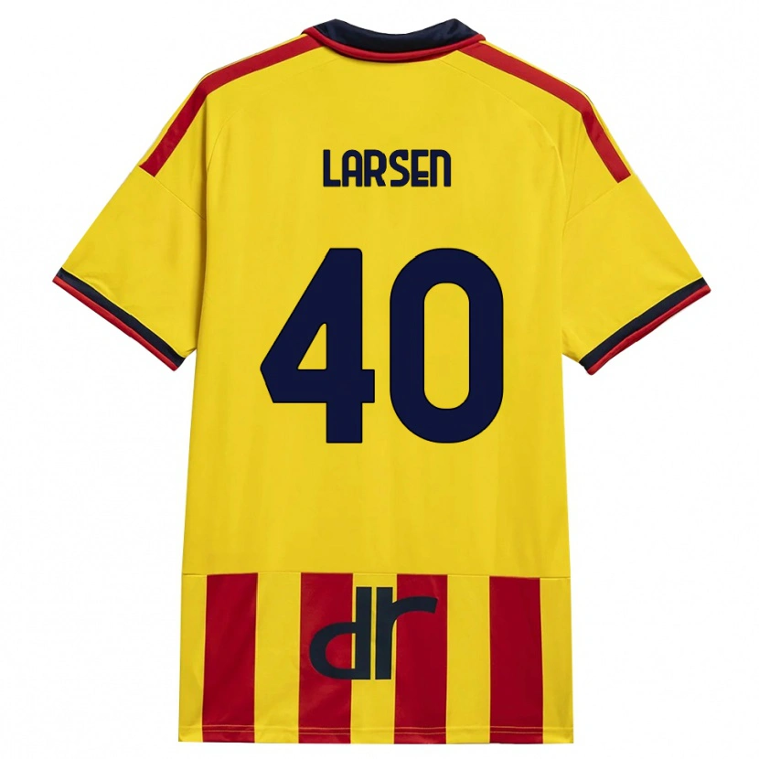 Danxen Pánské Emil Larsen #40 Žlutá Červená Domů Hráčské Dresy 2026/27 Dres