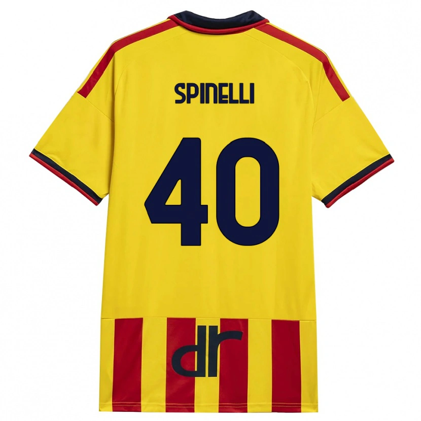 Danxen Pánské Nicolò Spinelli #40 Žlutá Červená Domů Hráčské Dresy 2026/27 Dres