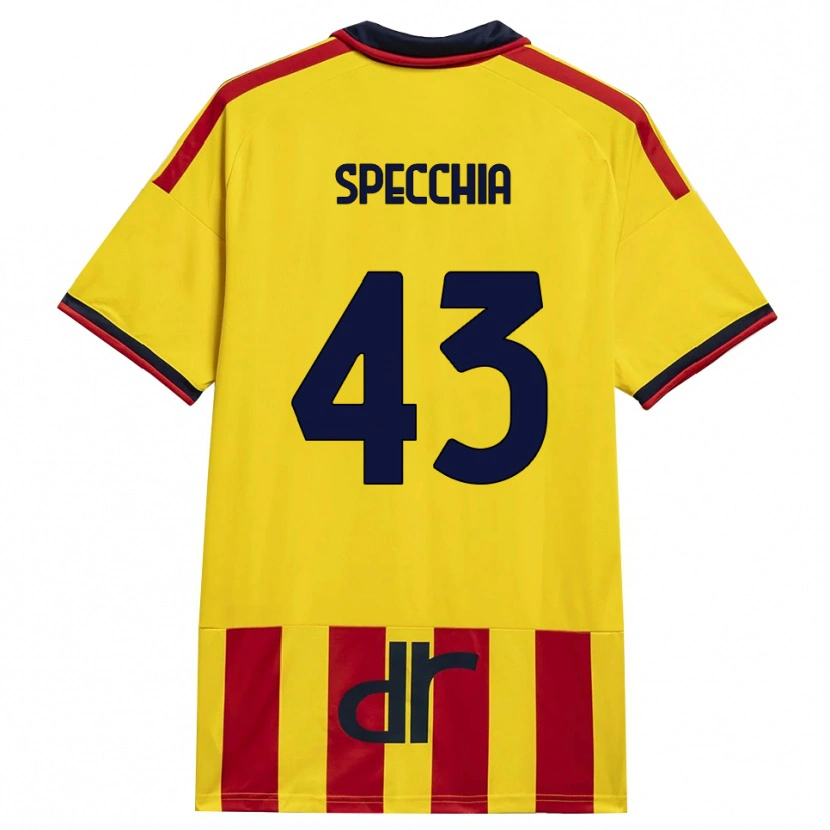Danxen Pánské Marco Specchia #43 Žlutá Červená Domů Hráčské Dresy 2026/27 Dres