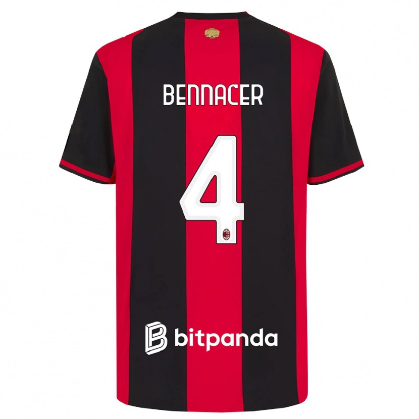 Danxen Pánské Ismael Bennacer #4 Červená Černá Bílá Domů Hráčské Dresy 2026/27 Dres