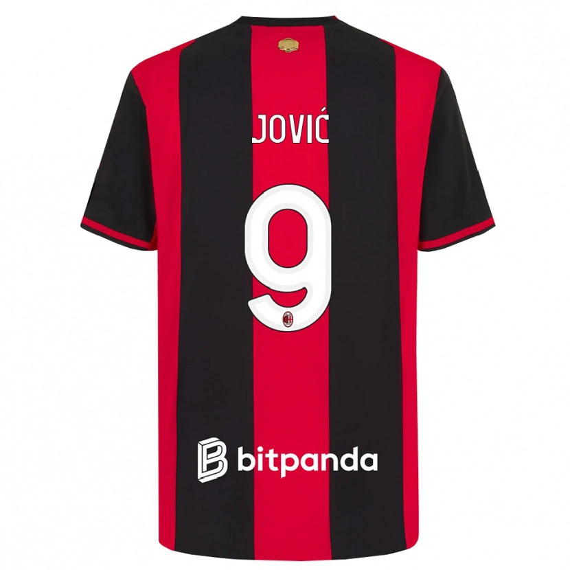 Danxen Pánské Luka Jovic #9 Červená Černá Bílá Domů Hráčské Dresy 2026/27 Dres