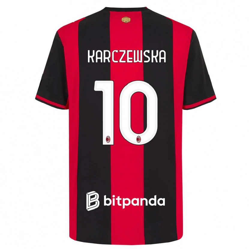 Danxen Pánské Nikola Karczewska #10 Červená Černá Bílá Domů Hráčské Dresy 2026/27 Dres