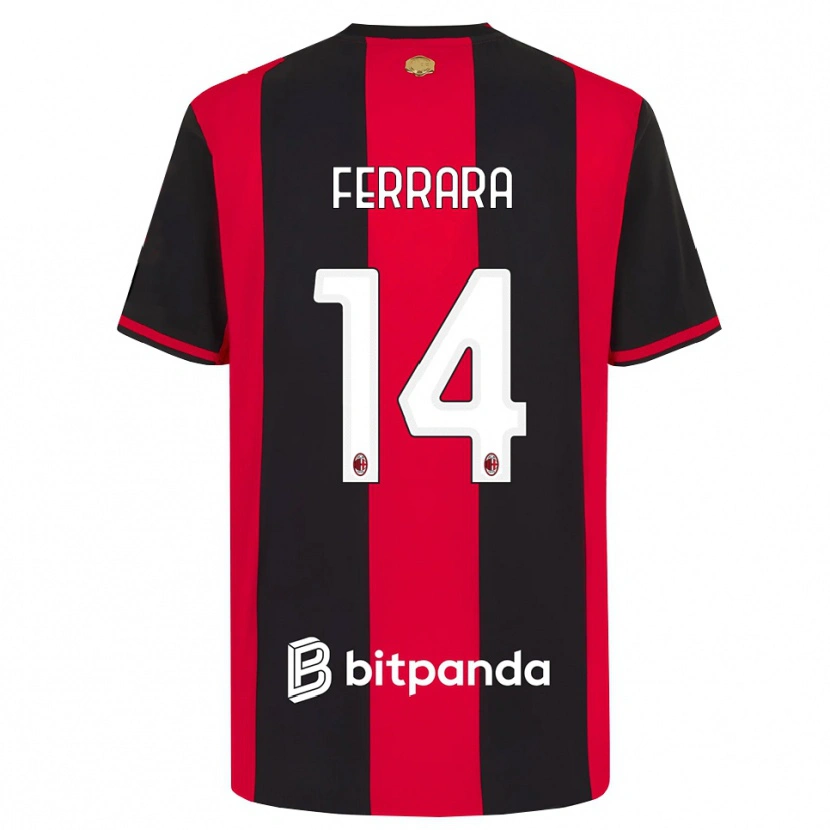Danxen Pánské Francesco Ferrara #14 Červená Černá Bílá Domů Hráčské Dresy 2026/27 Dres