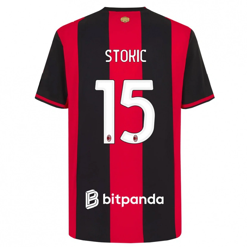 Danxen Pánské Sara Stokić #15 Červená Černá Bílá Domů Hráčské Dresy 2026/27 Dres