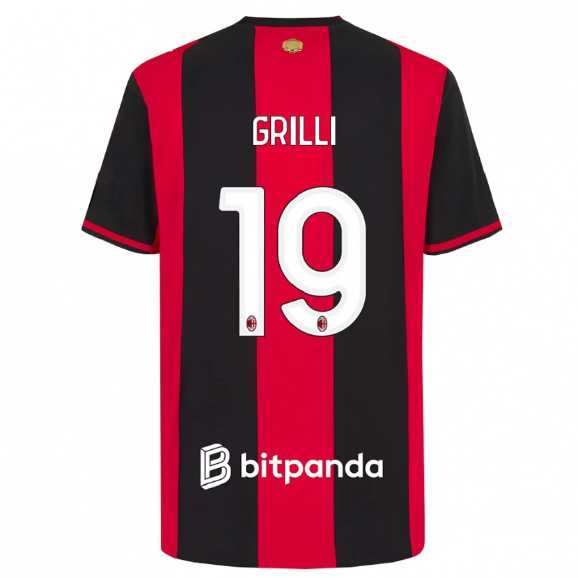 Danxen Pánské Lorenzo Grilli #19 Červená Černá Bílá Domů Hráčské Dresy 2026/27 Dres
