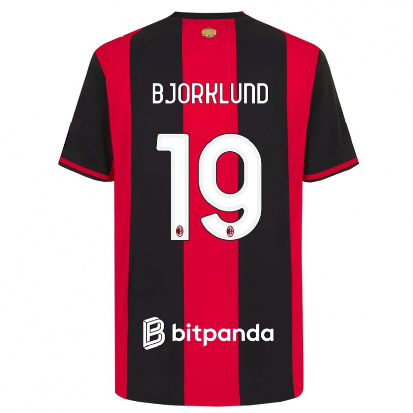 Danxen Pánské Lukas Bjorklund #19 Červená Černá Bílá Domů Hráčské Dresy 2026/27 Dres