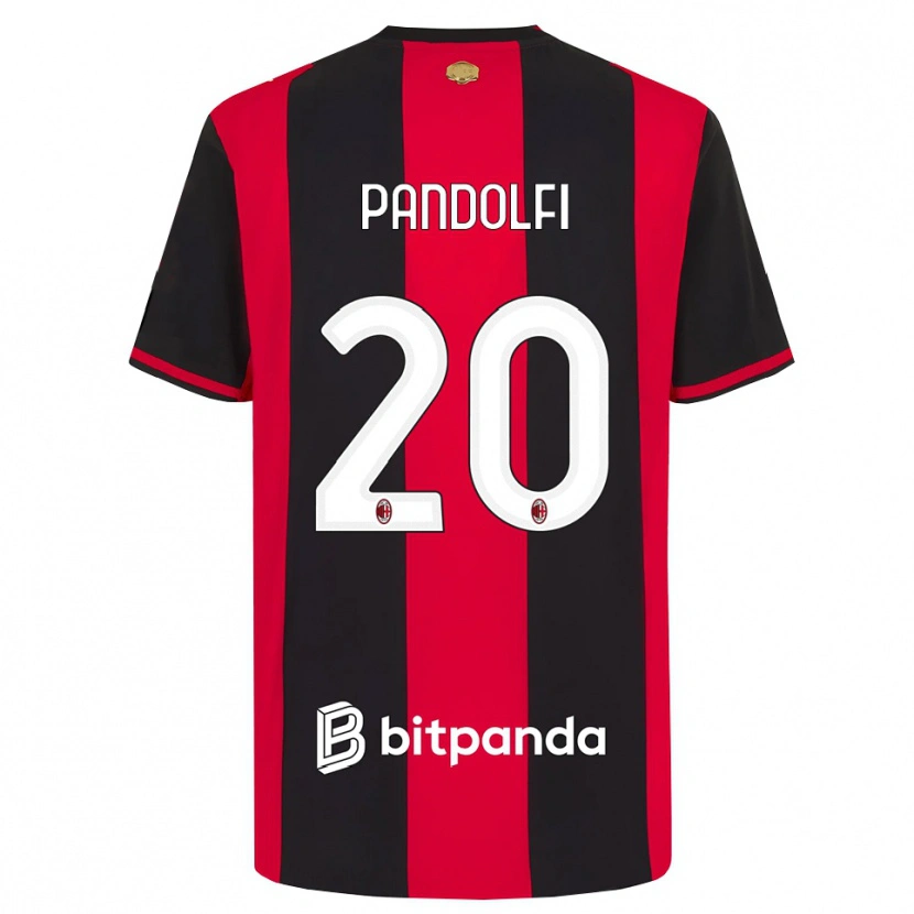 Danxen Pánské Fabio Pandolfi #20 Červená Černá Bílá Domů Hráčské Dresy 2026/27 Dres