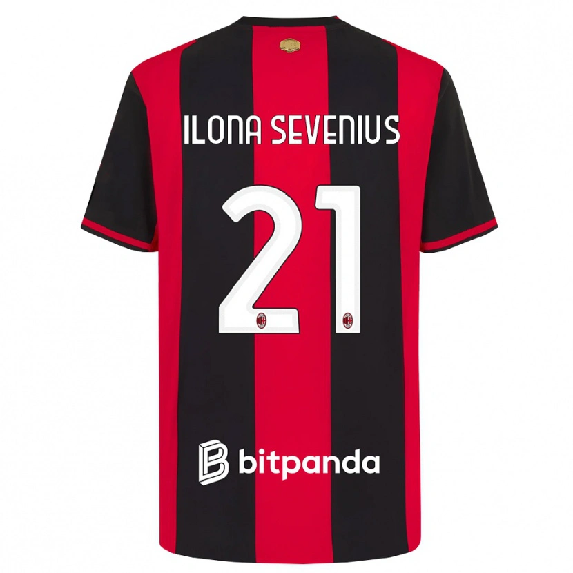 Danxen Pánské Oona Ilona Sevenius #21 Červená Černá Bílá Domů Hráčské Dresy 2026/27 Dres