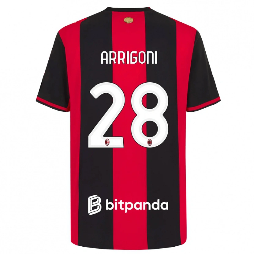Danxen Pánské Giorgia Arrigoni #28 Červená Černá Bílá Domů Hráčské Dresy 2026/27 Dres