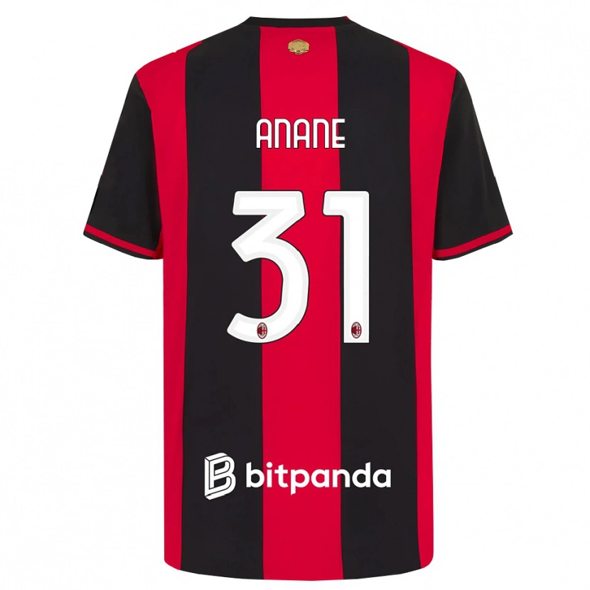 Danxen Pánské Emmanuel Anane #31 Červená Černá Bílá Domů Hráčské Dresy 2026/27 Dres