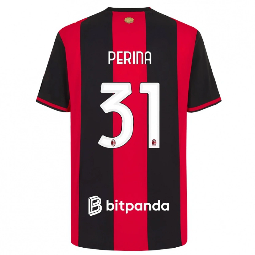 Danxen Pánské Gioele Perina #31 Červená Černá Bílá Domů Hráčské Dresy 2026/27 Dres