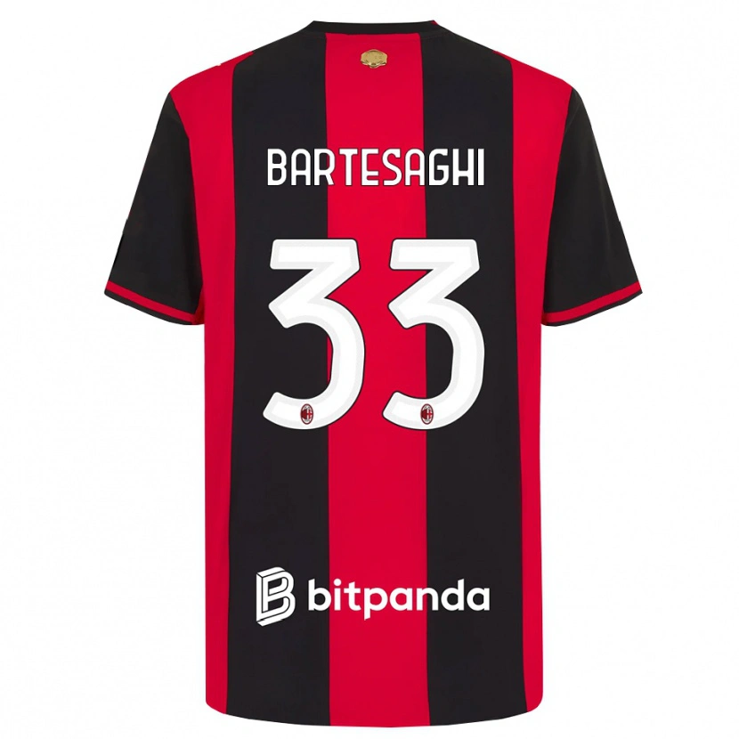 Danxen Pánské Davide Bartesaghi #33 Červená Černá Bílá Domů Hráčské Dresy 2026/27 Dres