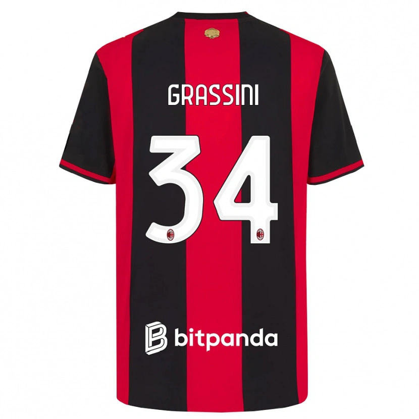Danxen Pánské Riccardo Grassini #34 Červená Černá Bílá Domů Hráčské Dresy 2026/27 Dres