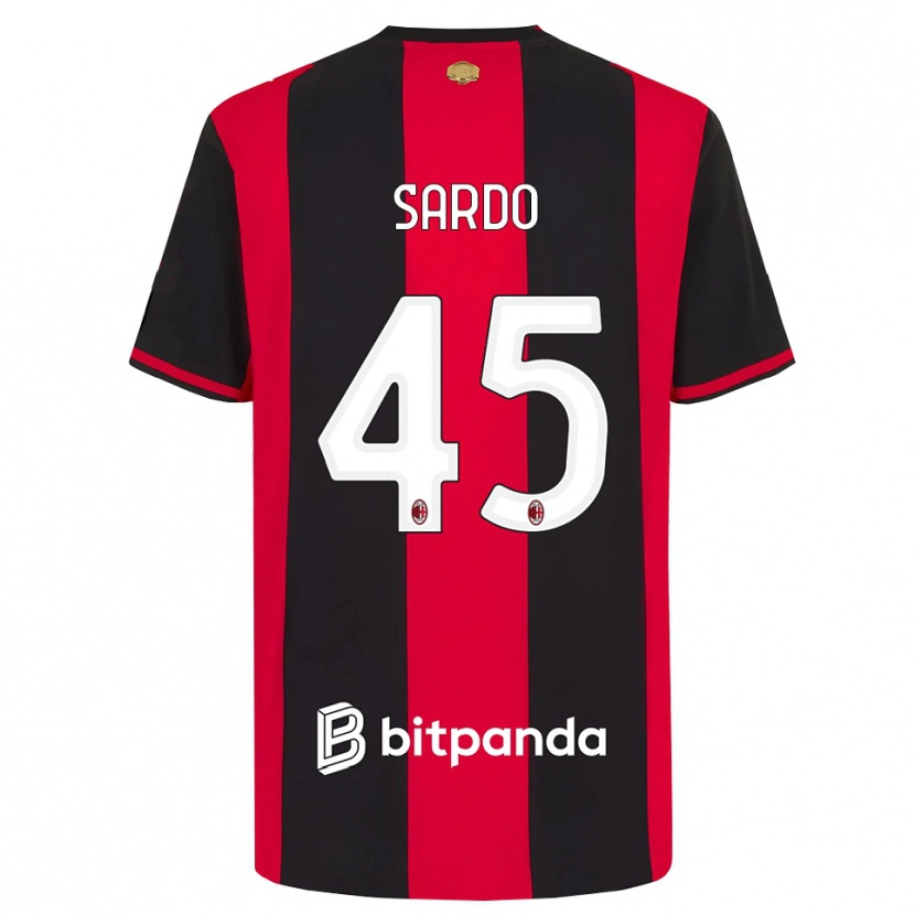 Danxen Pánské Jacopo Sardo #45 Červená Černá Bílá Domů Hráčské Dresy 2026/27 Dres