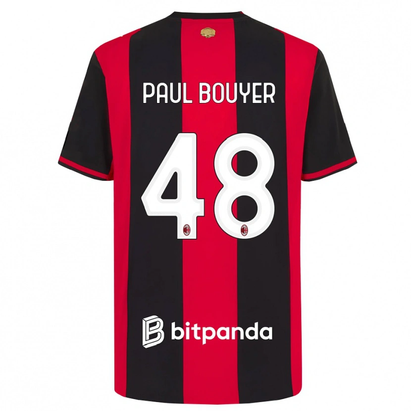 Danxen Pánské Léo Paul Bouyer #48 Červená Černá Bílá Domů Hráčské Dresy 2026/27 Dres